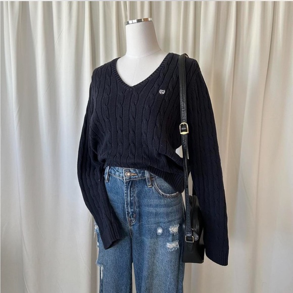 Chaps 100% Cotton cable knit V-neck sweater size Large. - Picture 4 of 8